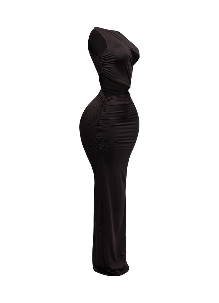 Sleeveless front & side cutout maxi dress - Muvin 