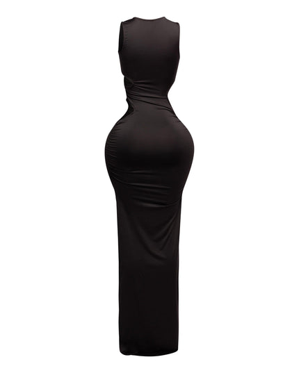 Sleeveless front & side cutout maxi dress - Muvin 