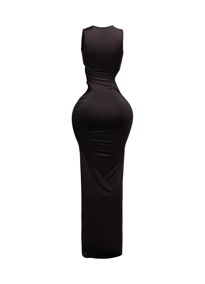 Sleeveless front & side cutout maxi dress - Muvin 