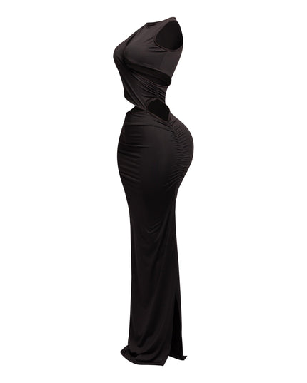 Sleeveless front & side cutout maxi dress - Muvin 