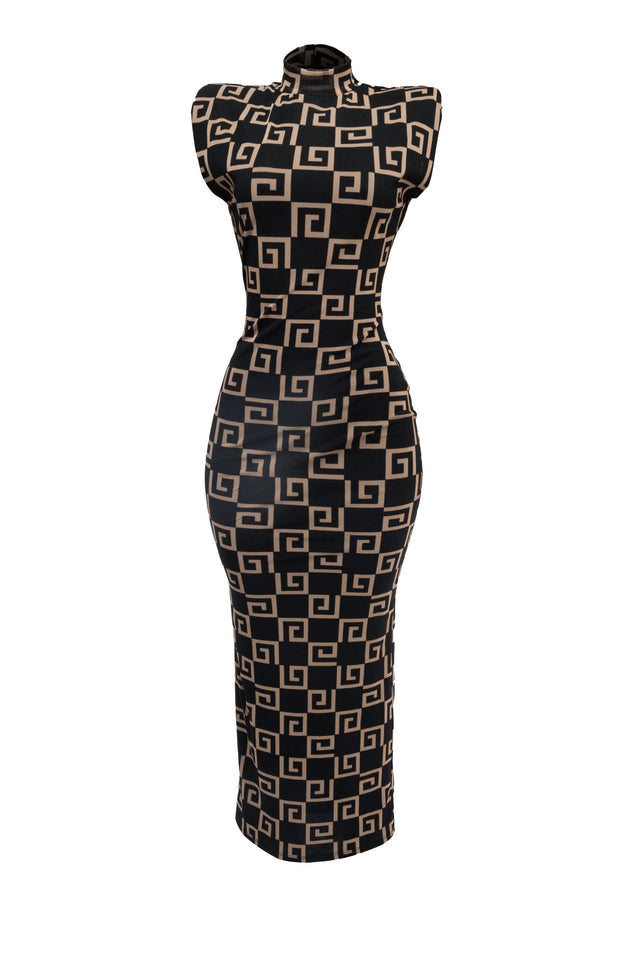 Sleeveless sheer mesh maxi dress - Muvin 