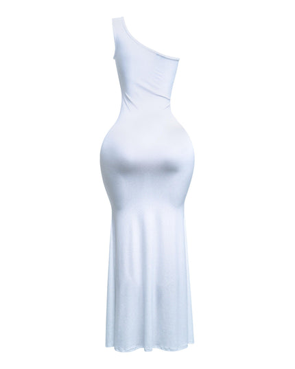 Wavy wired one shoulder maxi dress - Muvin 