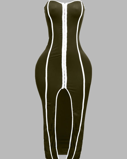 Hook & Eye closure tube maxi dress - Muvin 