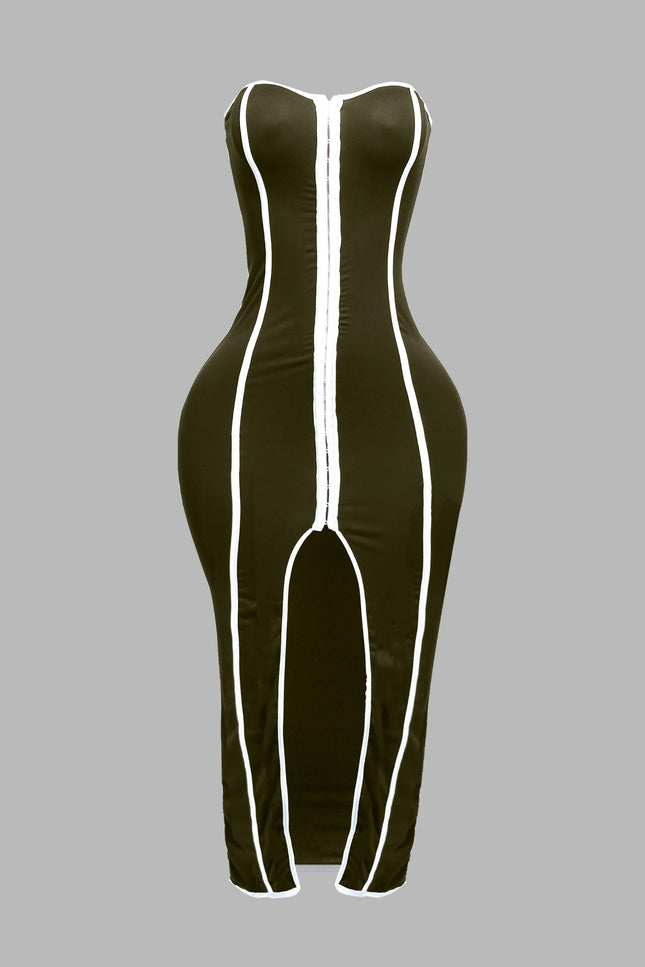 Hook & Eye closure tube maxi dress - Muvin 