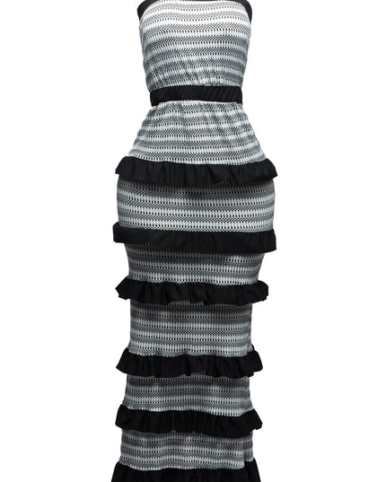 Ruffle detailed tube maxi dress - Muvin 