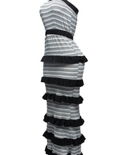 Ruffle detailed tube maxi dress - Muvin 