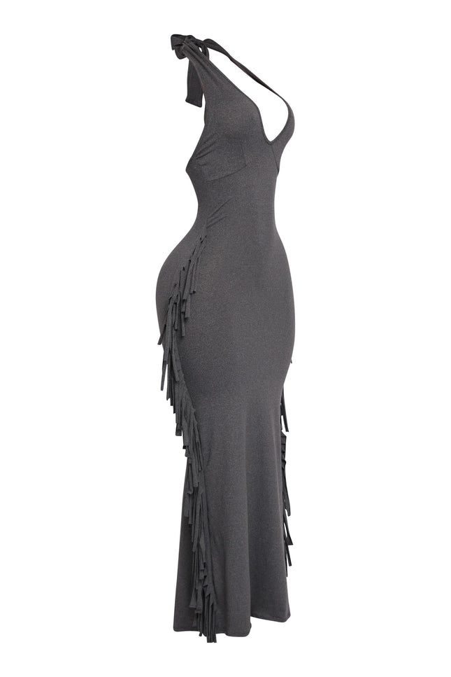 Fringe Theory Halter Maxi Dress.. - Muvin 