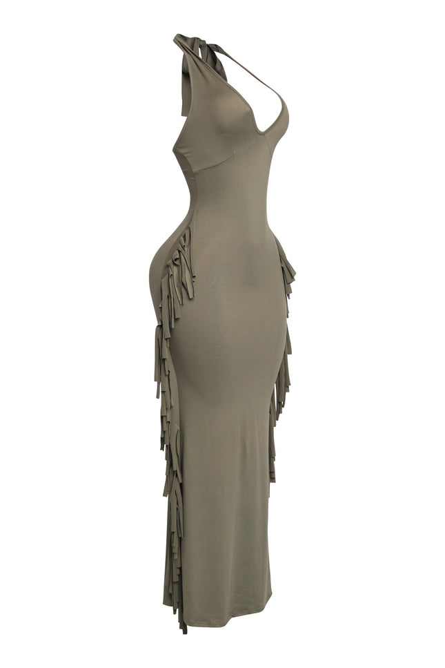 Fringe Theory Halter Maxi Dress.. - Muvin 
