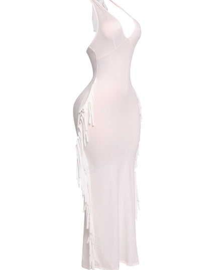 Fringe Theory Halter Maxi Dress.. - Muvin 