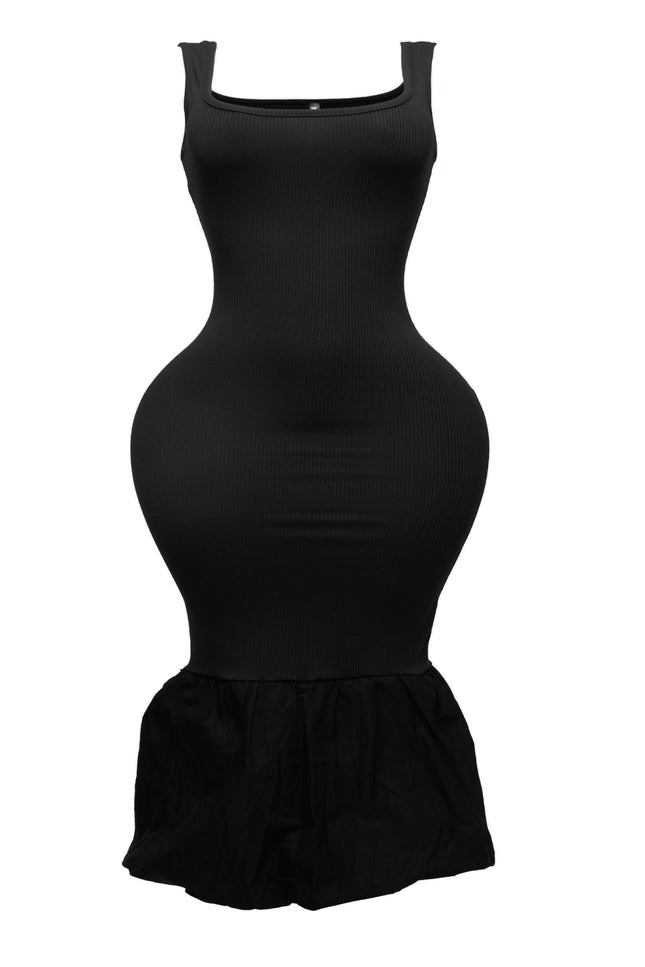 Sleeveless mermaid bubble hem dress - Muvin 