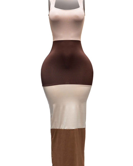 Sleeveless color block maxi dress - Muvin 