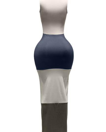 Sleeveless color block maxi dress - Muvin 