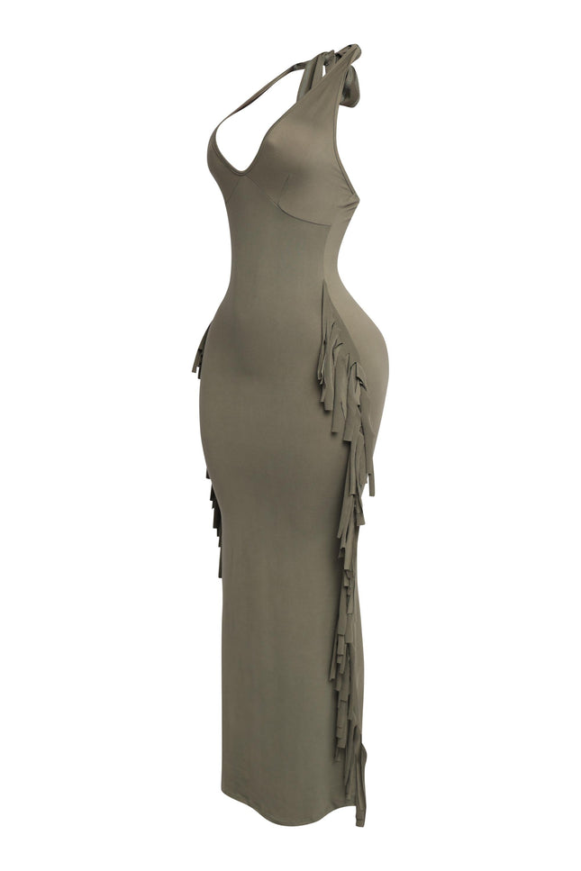 Fringe Theory Halter Maxi Dress... - Muvin 