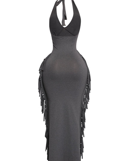 Fringe Theory Halter Maxi Dress... - Muvin 