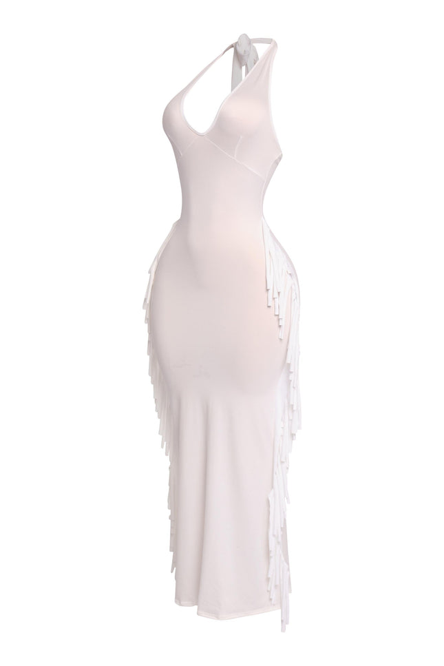 Fringe Theory Halter Maxi Dress.... - Muvin 