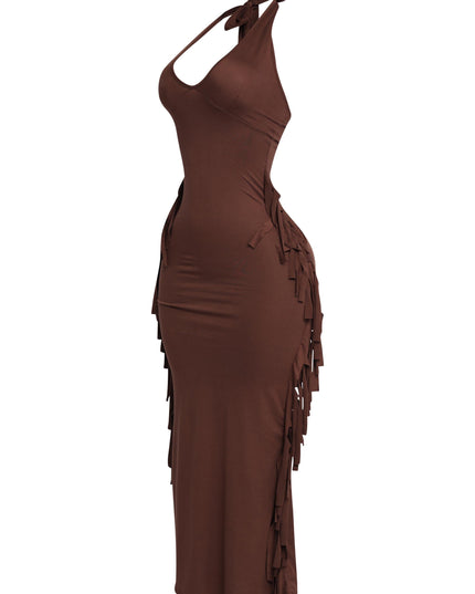 Fringe Theory Halter Maxi Dress.... - Muvin 