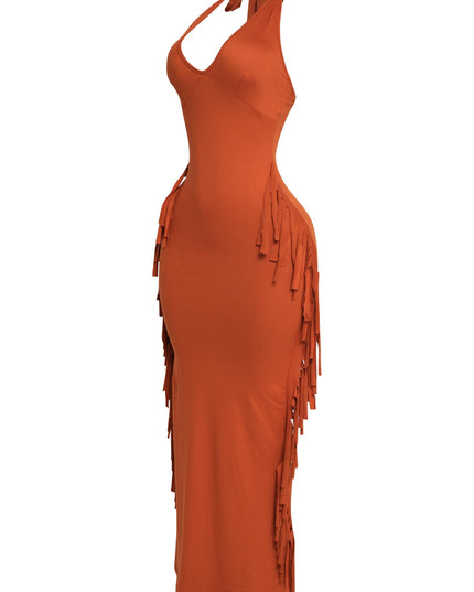 Fringe Theory Halter Maxi Dress.... - Muvin 