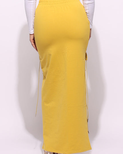 Lace up detailed pocket maxi skirt - Muvin 