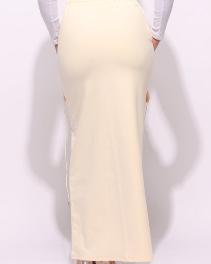 Lace up detailed pocket maxi skirt - Muvin 