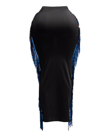 Sequins Fringe Maxi Skirt - Muvin 