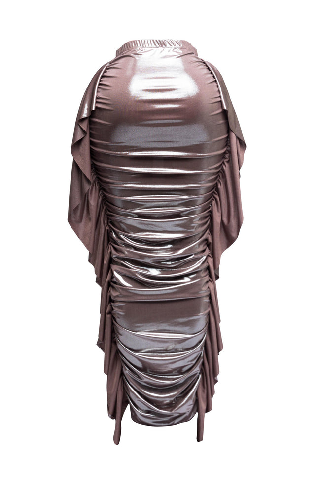 Side ruffle ruched maxi skirt - Muvin 