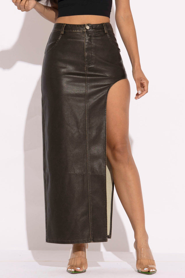 Thigh slit maxi skirt - Muvin 