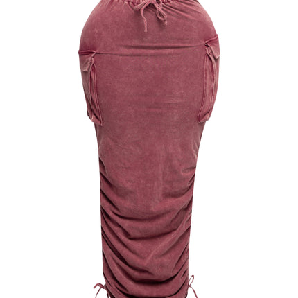 Mineral washed drawstring skirt - Muvin 