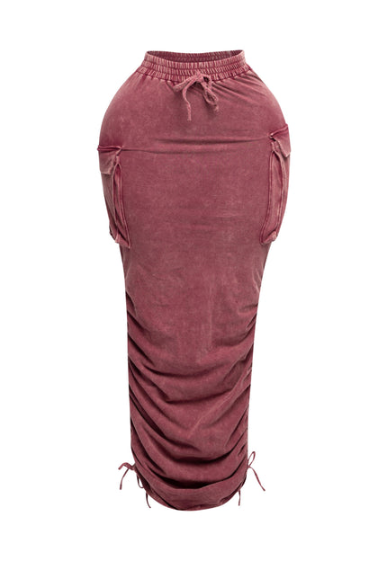 Mineral washed drawstring skirt - Muvin 