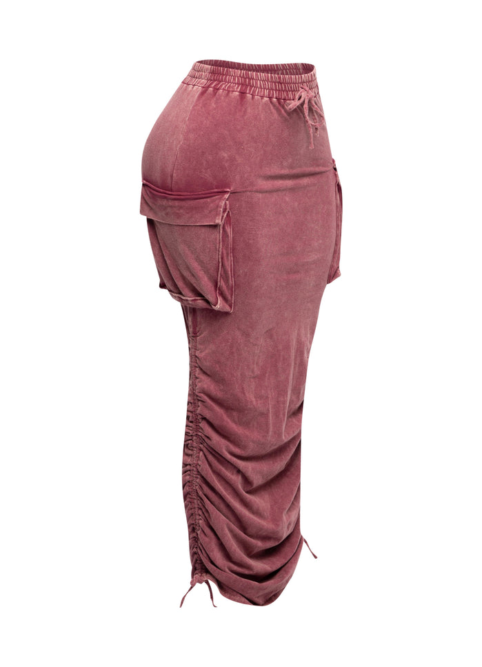 Mineral washed drawstring skirt - Muvin 