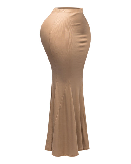 Flare Ribbed Maxi Skirt - Muvin 
