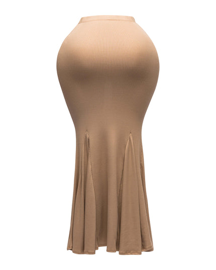 Flare Ribbed Maxi Skirt - Muvin 