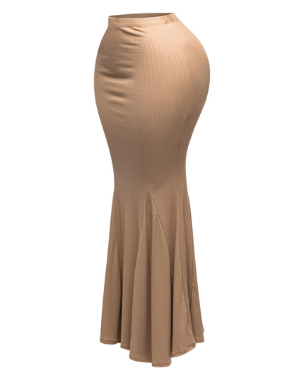 Flare Ribbed Maxi Skirt - Muvin 