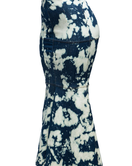 Acid Wash denim mermaid maxi skirt - Muvin 