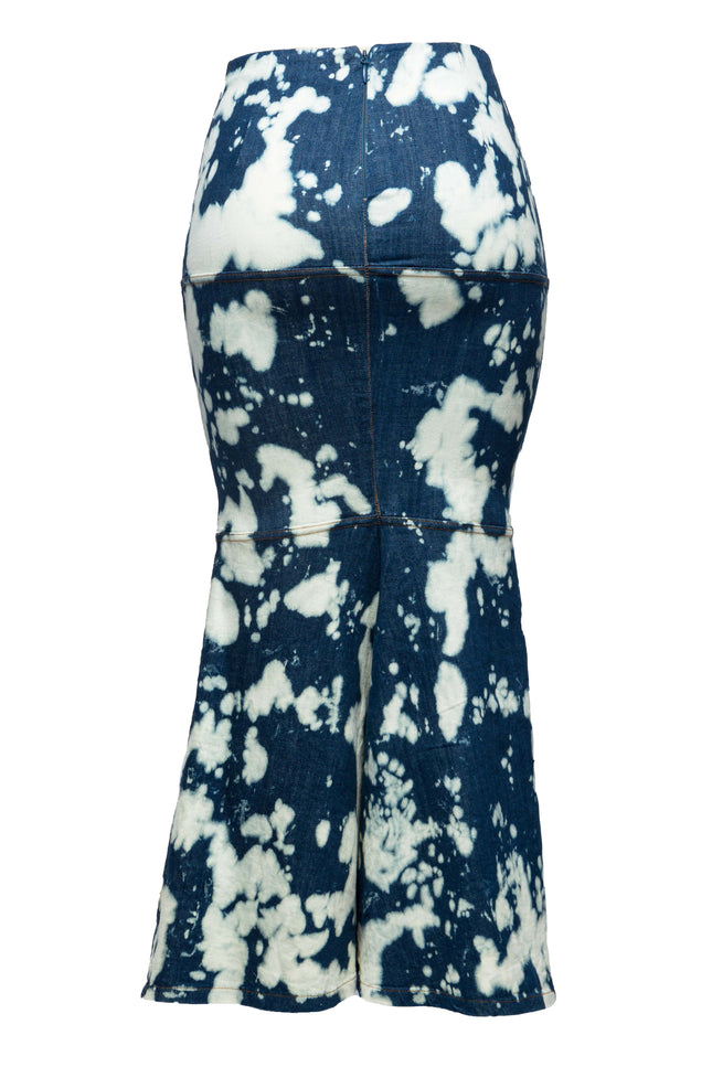 Acid Wash denim mermaid maxi skirt - Muvin 