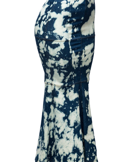 Acid Wash denim mermaid maxi skirt - Muvin 