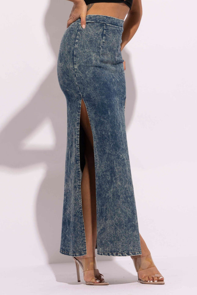 Thigh slit maxi skirt - Muvin 