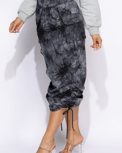 Tie dye Ruched maxi skirt - Muvin 
