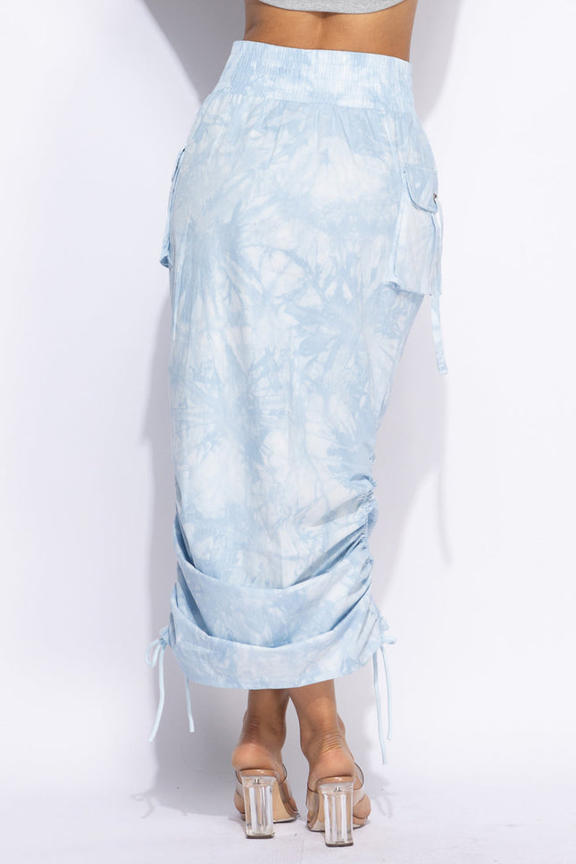 Tie dye Ruched maxi skirt - Muvin 