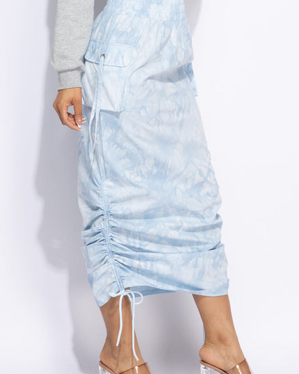 Tie dye Ruched maxi skirt - Muvin 