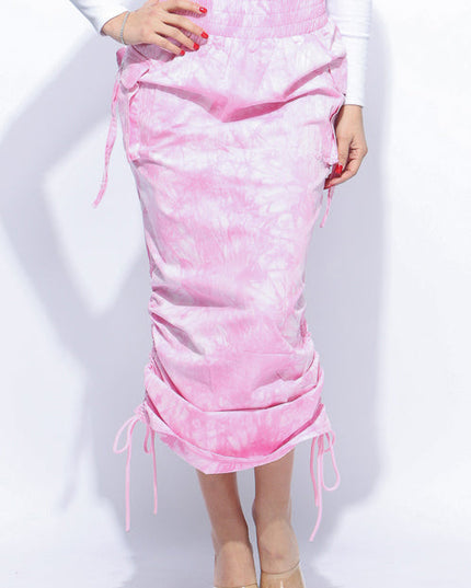 Tie dye Ruched maxi skirt - Muvin 