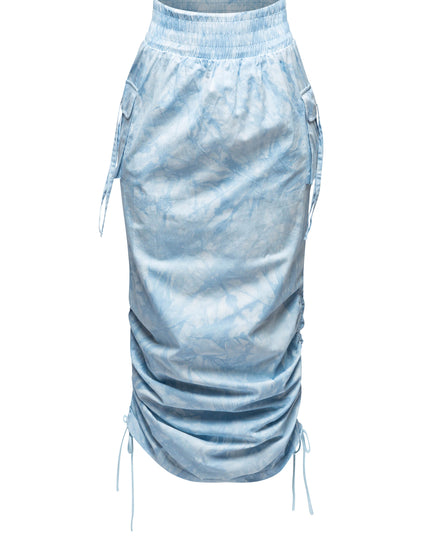 Tie dye Ruched maxi skirt - Muvin 
