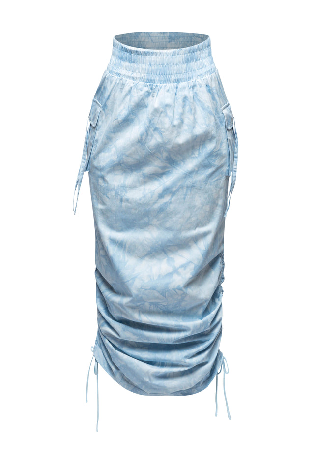 Tie dye Ruched maxi skirt - Muvin 