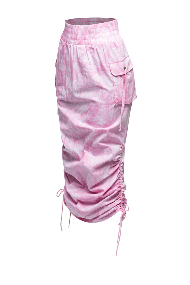 Tie dye Ruched maxi skirt - Muvin 