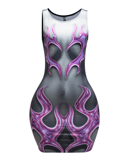 Body printed mini dress - Muvin 