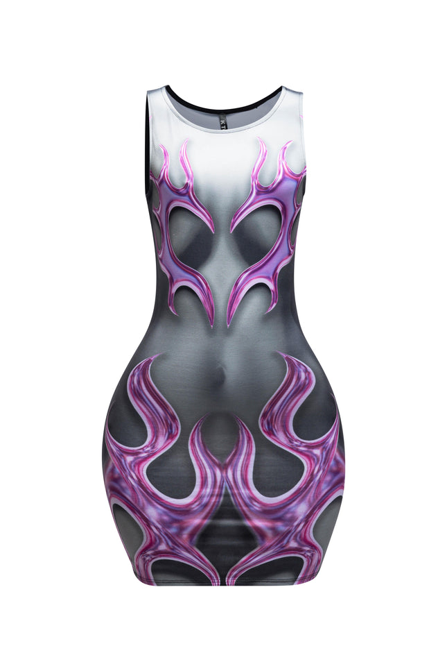Body printed mini dress - Muvin 