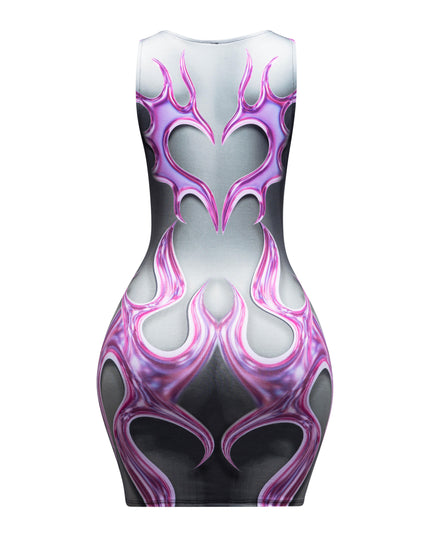 Body printed mini dress - Muvin 