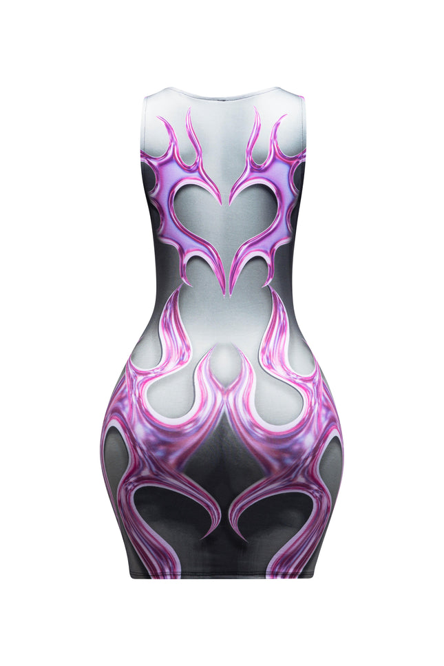 Body printed mini dress - Muvin 
