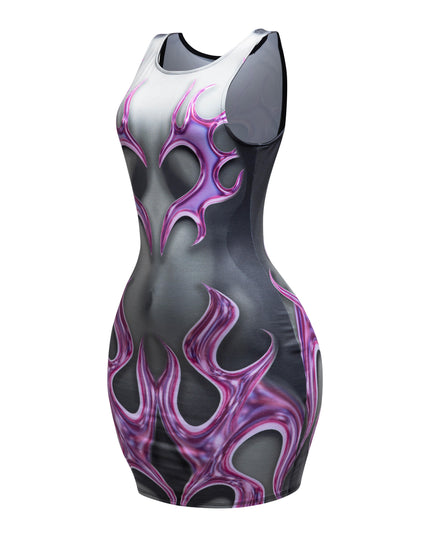 Body printed mini dress - Muvin 