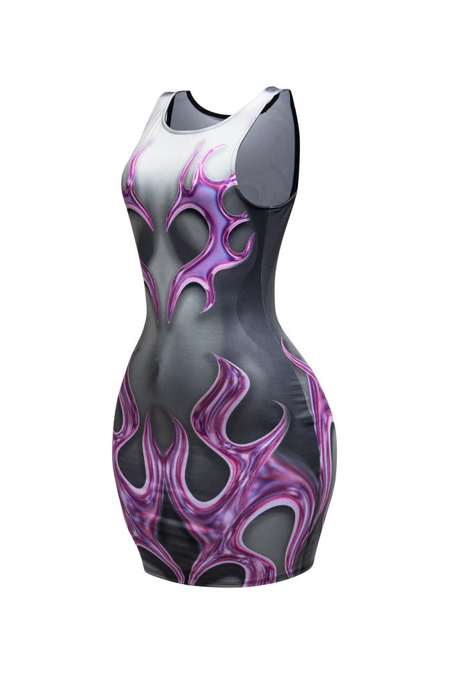 Body printed mini dress - Muvin 