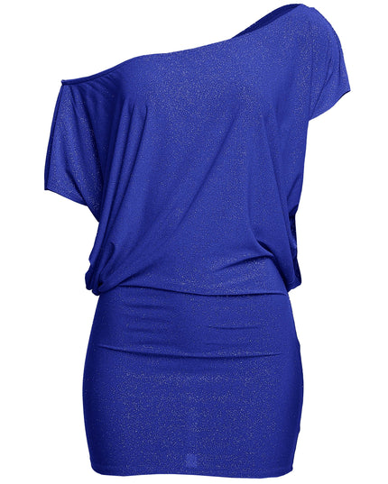 Disco Muse One Shoulder Glitter Mini Dress. - Muvin 